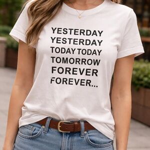 Kerri Rosenthal White Text Print  T-Shirt
XS